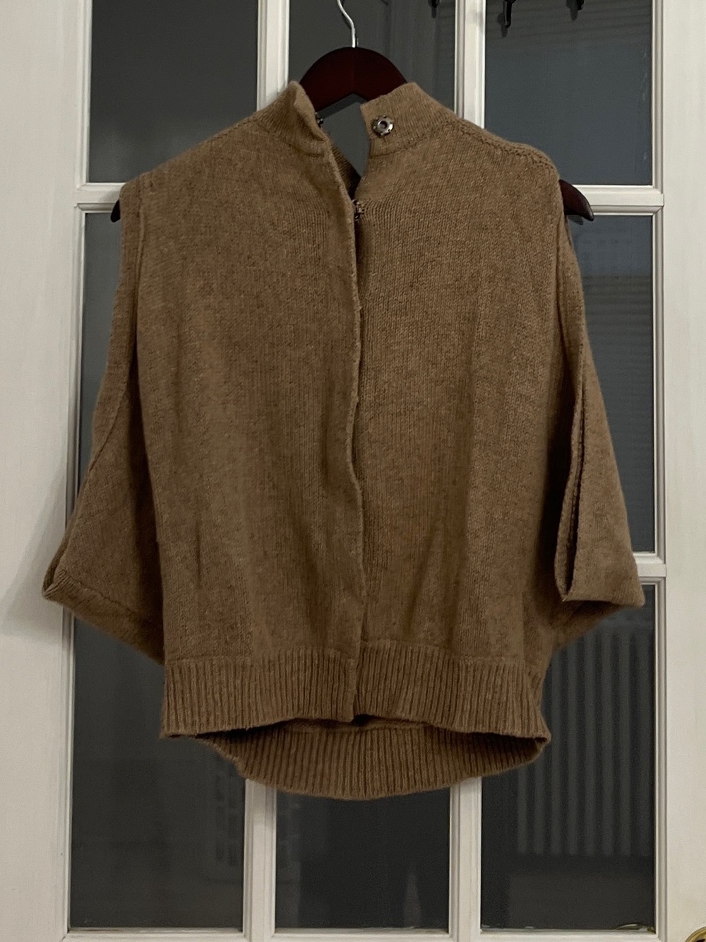 ACROBAT Women's Vintage Tan Knit Snap Button Down Dolman Sleeve Sweater Size XS